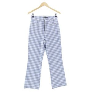 Zara Blue and White Checkered Gingham Pants